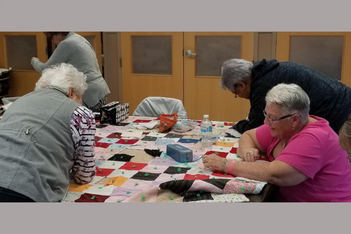 Women Quilting and Knitting 5