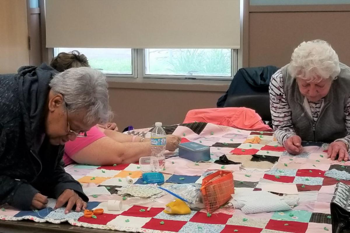 Women Quilting and Knitting 4