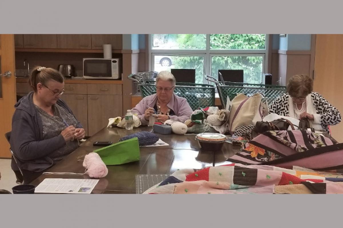 Women Quilting and Knitting 3