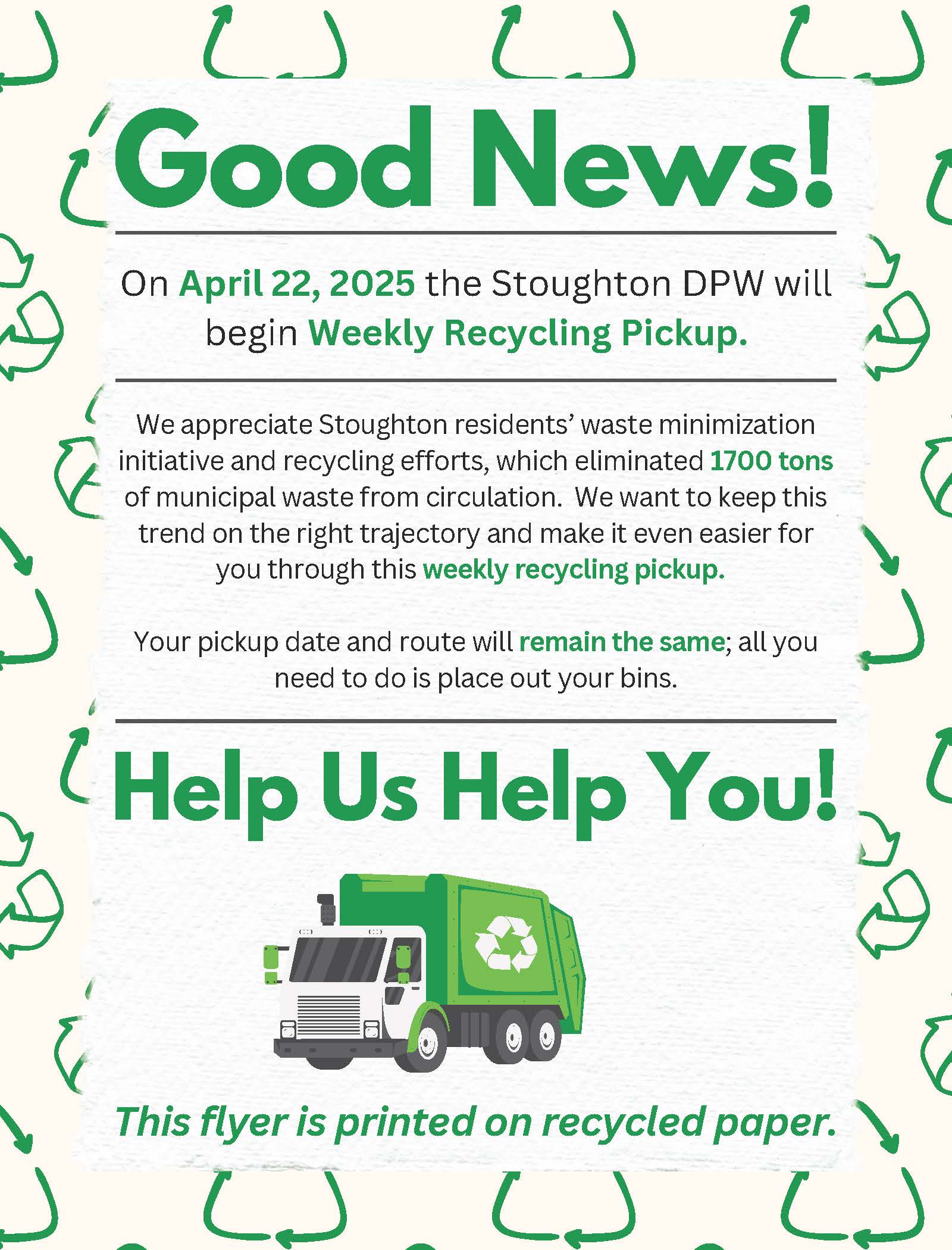 WEEKLY RECYCLING INSERT FULL PAGE
